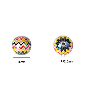 Chaîne de téléphone portable, porte-clés, accessoire de voiture en acrylique rond de 16 mm, motif vague arc-en-ciel imprimé, tendance, pour DIY, stylo perlé - Product Image 2