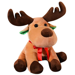 Peluche <span class=keywords><strong>de</strong></span> renne <span class=keywords><strong>de</strong></span> Noël personnalisée <span class=keywords><strong>de</strong></span> haute qualité, 10 pouces, jouet en peluche, coussin en peluche pour fête <span class=keywords><strong>de</strong></span> Noël, décoration <span class=keywords><strong>de</strong></span> <span class=keywords><strong>vacances</strong></span> d'hiver - Product Image 1