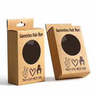 Scatola pieghevole in carta kraft marrone con finestra in plastica per confezionamento di extension per capelli, stampa personalizzata