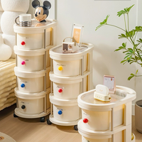 Chariot de rangement en plastique à 2, 3, 4 ou 5 niveaux avec roulettes pour snacks, boissons, jouets, livres, pour salon et cuisine