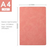 Haute qualité A4 épais couture reliure 180 feuilles cahier personnalisé en cuir souple couverture rigide bureau école journal étudiants
