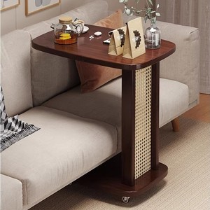 Movable coffee table, sofa, high-end side table, bedroom bedside table, multi-functional storage shelf, mobile <b>computer</b> <b>desk</b> - Product Image 1