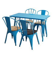 Vente en gros de meubles DL Chaise en bois et métal Silla en fer empilable Chaise de jardin en métal pour restaurant