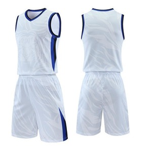 Ensemble de maillots de basket-ball sportifs en polyester à séchage rapide pour l'été, uniforme d'équipe pour hommes adultes, tenue d'entraînement pour le jeu - Product Image 2