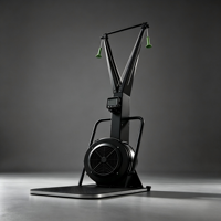 Máquina de Esquí Ergométrica Comercial con Resistencia al Aire, Entrenador de Esquí Nórdico, Equipo de Fitness Cardiovascular de Cuerpo Completo con Soporte de Suelo