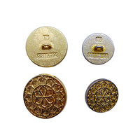 Bouton de blazer en laiton doré gaufré, bouton-pression uni à coudre pour costume ou manteau pour homme, boutons de manteau en métal doré pour la couture