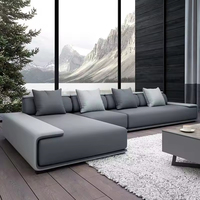Ensemble de canapé-lit modulaire de luxe moderne en forme de L avec fonctionnalités extensibles pour l'appartement et l'hôtel Couverture en tissu de velours et de lin