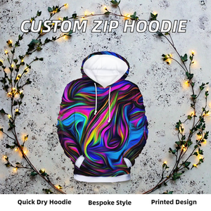 Venta al por mayor de ropa de calle con cremallera personalizada Hombres Peso pesado de lana <span class=keywords><strong>polar</strong></span> Sudadera con <span class=keywords><strong>capucha</strong></span> de doble cremallera para el invierno Liso teñido Logotipo personalizado - Product Image 2
