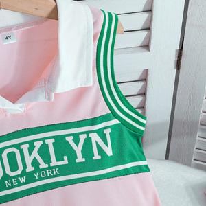 Robe midi plissée sans manches pour petite fille, col rond, imprimé, coupe trapèze, respirante, avec nœud, personnalisable ODM - Product Image 4