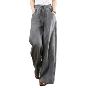 <span class=keywords><strong>Pantaloni</strong></span> <span class=keywords><strong>lunghi</strong></span> in cotone e <span class=keywords><strong>lino</strong></span> da <span class=keywords><strong>donna</strong></span> con tasche a vita alta <span class=keywords><strong>pantaloni</strong></span> larghi traspiranti per la primavera estate Casual a gamba larga XL 3XL disponibili - Product Image 3