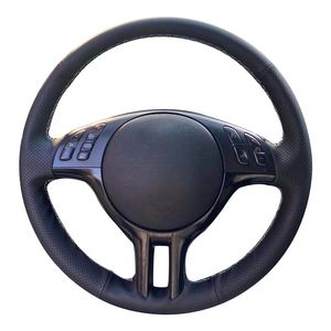 Funda de Volante de Coche de Cuero Artificial Antideslizante Cosida a Mano para <span class=keywords><strong>BMW</strong></span> <span class=keywords><strong>E46</strong></span> M3 E39 <span class=keywords><strong>330i</strong></span> 540i 525i 530i 330Ci <span class=keywords><strong>2001</strong></span> - 2003 - Product Image 1