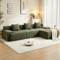 Ensemble de canapés modulaires modernes sans cadre, compressés sous vide, en tissu, avec ottoman rembourré en éponge, pour hôtels et appartements