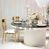 Nouvelle Arrivée - Tables de Banquet Modernes avec Plateau en Verre Miroir pour Hôtels, Mariages et Événements
