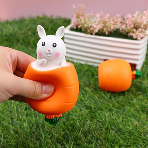 Funny Carrot Rabbit Cup Squeeze Toys Stress-relieving Bunny Fun Stress Ball Vent Squirrel Cup Prank Toy Fidget Toys <b>Gifts</b> - Product Image 3