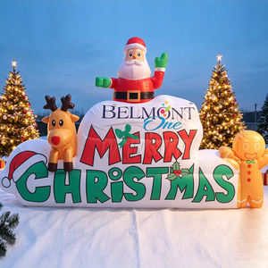 WINSUN <b>Inflatable</b> Gingerbread <b>House</b> Christmas Decoration Oxford Fabric Waterproof LED Lighted Outdoor - Product Image 4