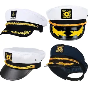2024成人游艇队长男装女装棒球帽角色扮演水手飞行帽服装派对化妆舞会配件贝雷帽