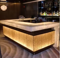CBMMart meubles de comptoir de bar en pierre translucide à LED design de comptoir d'armoire de café-bar avec lumière LED pour boîte de nuit