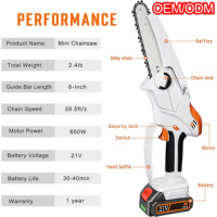 Mini tronçonneuse sans fil de 6 pouces, batterie au lithium 21V, 650W, tronçonneuse électrique haute puissance pour couper le bois, professionnelle