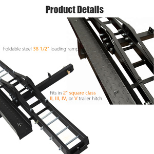 Porte-bagages arrière universel pliable noir pour <span class=keywords><strong>moto</strong></span> et vélo électrique, <span class=keywords><strong>support</strong></span> de chargement robuste pour SUV et camionnette - Product Image 3