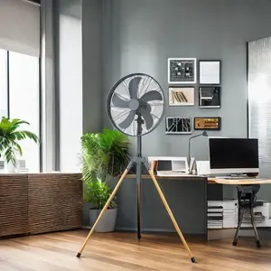 Ventilatore elettrico da 18 pollici 2024 nuovo stile con motore ad alta velocità con piedistallo in metallo per la casa e l'ufficio o per uso alberghiero