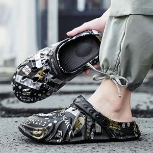 Nouvelles sandales tendance pour hommes, sabots, pantoufles, semelle souple, sandales de plage pour hommes, sabots, impression couleur, respirantes, Zapatillas Hombre - Product Image 2