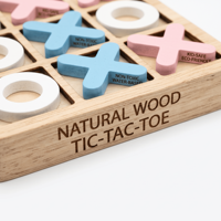 Jeu de Tic Tac Toe en bois avec logo personnalisé, vente en gros, OEM, ODM, jeu éducatif Montessori, jeu des croix et des points