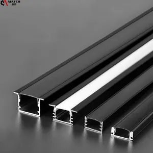 Profil ekstrusi aluminium bentuk U 24*19mm lampu garis LED Slot Led dipasang tersembunyi untuk dinding