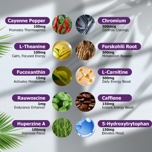 Cápsulas de Alta Absorción para Quemar Grasa, Controlan los Antojos, Mejoran la Resistencia, Capsaicina, L-Carnitina, Suplemento Premium - Product Image 2