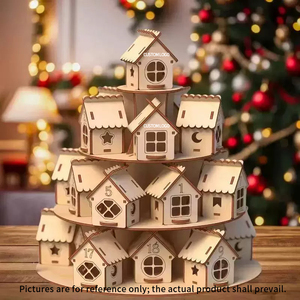 งานฝีมือไม้คริสต์มาสทำมือ กล่องปฏิทินนับถอยหลังของขวัญคริสต์มาสพร้อมลิ้นชัก ของตกแต่งคริสต์มาส - Product Image 2