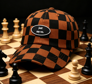 Gorra de Béisbol con Diseño de Tablero de Ajedrez, Ajustable, de Algodón Transpirable, de 6 Paneles, con Cierre a Presión, Unisex, para Uso Diario Informal - Product Image 1