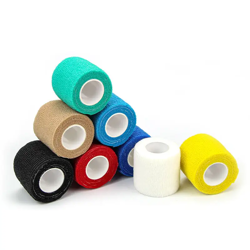 Fabrikgroßhandel Sport elastische vliesstoff-selbstklebende Bandage Haustier Pferdbandage 2 × 5 Yards elastische Kohäsionsbandage Wrap