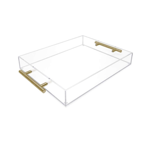 Bandeja <span class=keywords><strong>de</strong></span> servicio <span class=keywords><strong>de</strong></span> plástico decorativa <span class=keywords><strong>de</strong></span> acrílico transparente personalizada para alimentos - Product Image 6