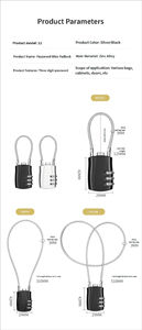 <span class=keywords><strong>Cadenas</strong></span> à combinaison à 3 chiffres avec logo personnalisé, en alliage de zinc, mini, câble extra long, mécanique, antivol, sans clé, <span class=keywords><strong>cadenas</strong></span> à code - Product Image 5
