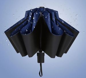 Parapluie promotionnel pas cher, résistant au soleil et à la pluie, 21 pouces, 8 baleines, manche en plastique, pliable en 3 sections, coupe-vent, compact, léger, pour voyage - Product Image 6
