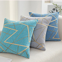 Housse de coussin carrée géométrique abstraite en chenille style nordique, style américain simple, pour canapé de salon ou chevet décoratif