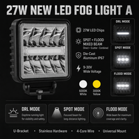Commande en gros de lampes auxiliaires 27W 3000K blanc pur 9-30V IP67 81210-06100, feux antibrouillard LED pour véhicules tout-terrain 4x4