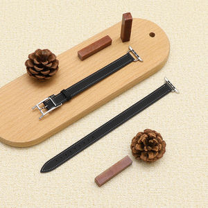 Pulsera de doble envoltura para <span class=keywords><strong>Apple</strong></span> <span class=keywords><strong>Watch</strong></span> Series 9 <span class=keywords><strong>Correas</strong></span> 45mm 44mm 42mm <span class=keywords><strong>41mm</strong></span> Cuero genuino 14mm Correa H Band para Hermes - Product Image 1