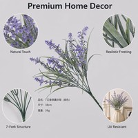 Bunga Lavender Buatan Realistis dengan Sentuhan Alami, Buket Lavender Sutra untuk Dekorasi Rumah, Pernikahan, dan Meja Gaya Nordik