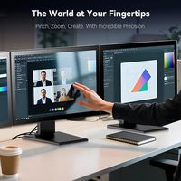 Monitor Layar Sentuh Hitam Kelas Industri Baru 21,5 Inci Resolusi Full HD 1920x1080 untuk Kualitas Gambar yang Jernih.