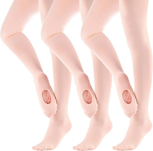 F5062 Mdnmd Medias de Ballet Suaves de Alta Calidad 60D, Pantimedias de Nailon Convertibles con Orificio <span class=keywords><strong>para</strong></span> Danza - Product Image 1