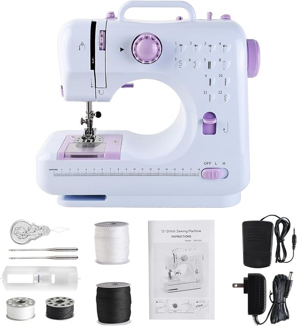 Booming 2026 Fashion Plastic Thick Micro Desktop Portable Square Hand Sewing Knitting Machine Colorful 20cm
