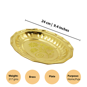 Bandeja Ovalada de Latón Hecha a Mano de Primera Calidad, Elegante Bandeja Decorativa para Servir, Perfecta para la Mesa del Comedor, Decoración del Hogar, Regalos Festivos - Product Image 2