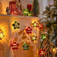 Guirlande de boules d'étoiles de Noël alimentée par batterie, convenant à la décoration de Noël et de la chambre à coucher.