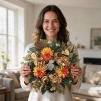 Couronne de fleurs préservées faites à la main, rose éternelle naturelle pour la décoration de la maison, décoration murale de luxe, mariage, Saint-Valentin, remise de diplôme