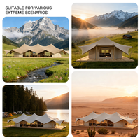 Tente de glamping de grande taille, de haute qualité, avec un grand espace, un salon et 2 chambres, tente extensible de luxe pour l'extérieur