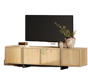 Modern Wooden <strong>TV</strong> <strong>Stand</strong> for 32-75 Inch <strong>TVs</strong>, Media Console with Storage Cabinets, Living Room Entertainment Center - Product Image 1