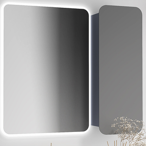Lavabo in Ceramica PVC di Lusso OPPOLIA, Piccolo Lavabo Grigio Scanalato per Bagno, Mobile Bagno con Lavabo in Ceramica - Product Image 4