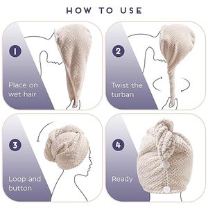 Hair Hat Waffle Custom Packaging Salon Quick Dry Turban Fast Drying Microfiber Hair <b>Towel</b> <b>Towels</b> <b>Wrap</b> - Product Image 3