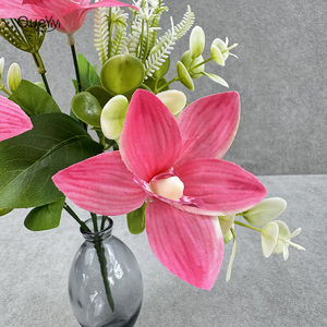 Fleur artificielle de haute qualité pour la décoration de la pièce QYYN-1838 Eucalyptus <span class=keywords><strong>Cymbidium</strong></span> à 7 têtes - Product Image 1
