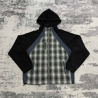 Veste zippée 100 % nylon MH1981, sweat à capuche personnalisé avec impression sérigraphique, sweat à capuche à carreaux pour hommes